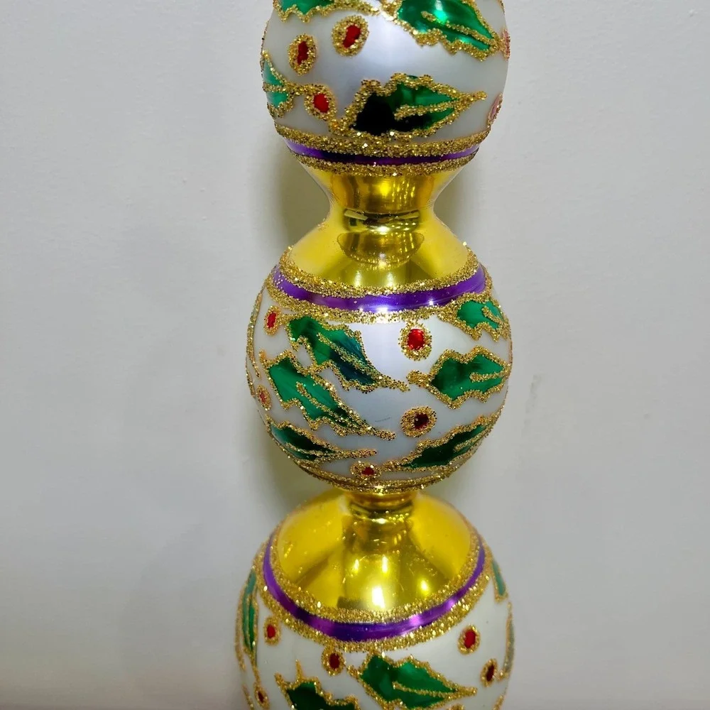 Christopher Radko Retired‎ Vintage Extremely Rare HOLLY RIBBONS FINIAL 1993